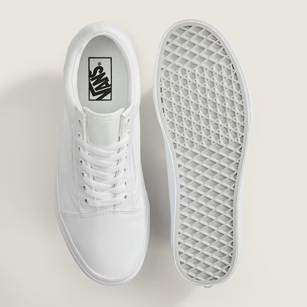 NEW Old Skool Shoe Sneaker True White Size 5.5 - Picture 2 of 8